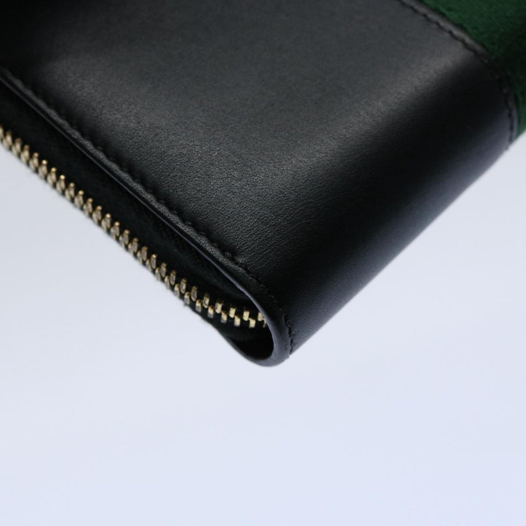 GUCCI Silvi Web Sherry Line Long Wallet Leather Black Red 476083 60085A