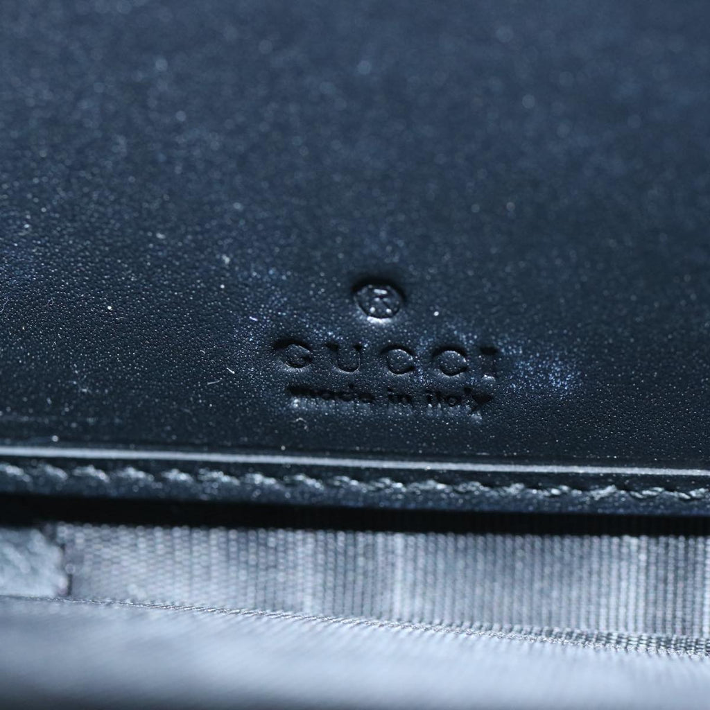 GUCCI Silvi Web Sherry Line Long Wallet Leather Black Red 476083 60085A