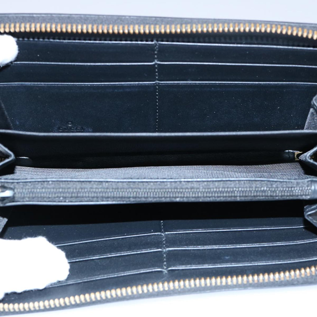 GUCCI Silvi Web Sherry Line Long Wallet Leather Black Red 476083 60085A