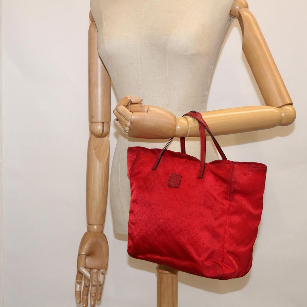 GUCCI Micro GG Canvas Hand Bag Nylon Red 284721 60139