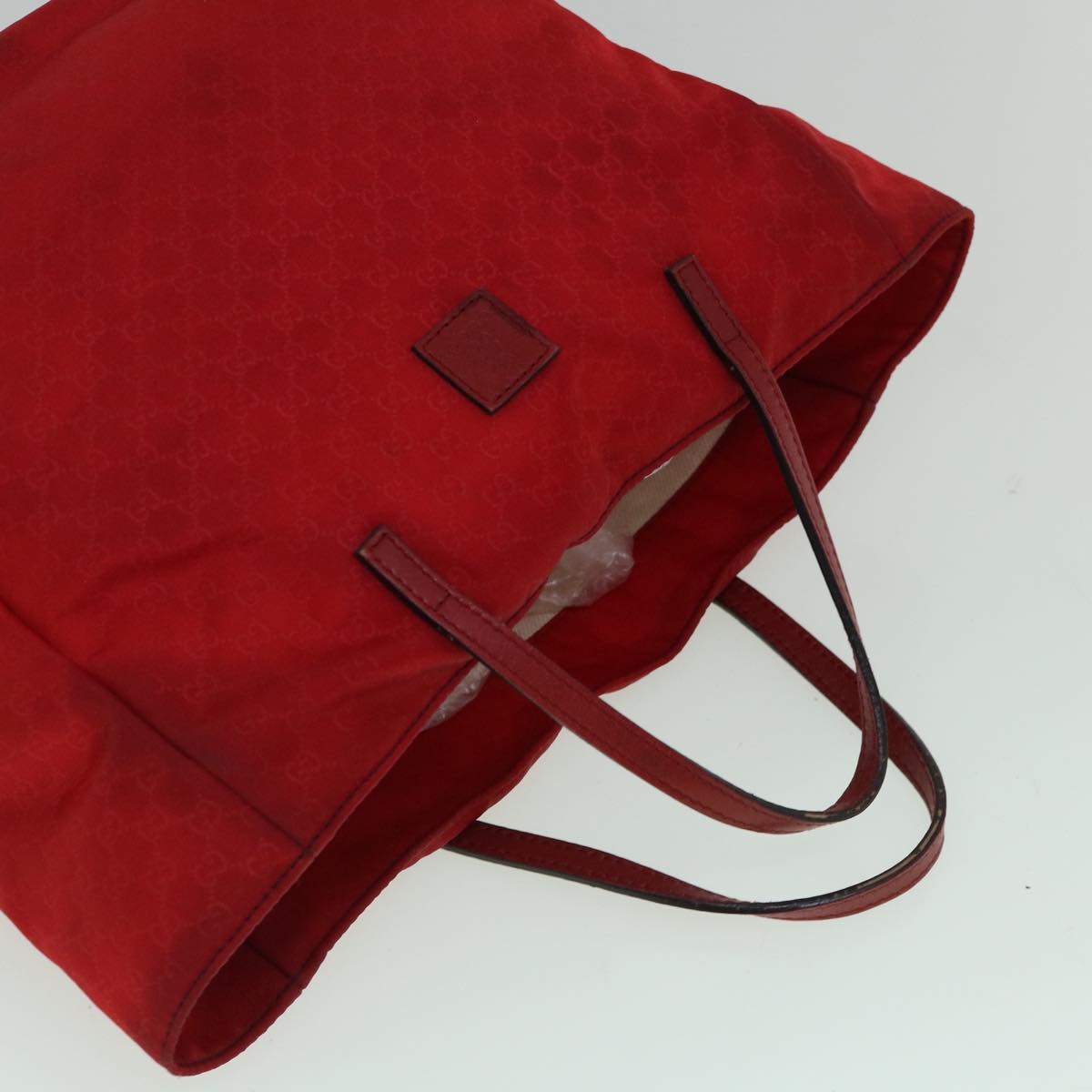 GUCCI Micro GG Canvas Hand Bag Nylon Red 284721 60139