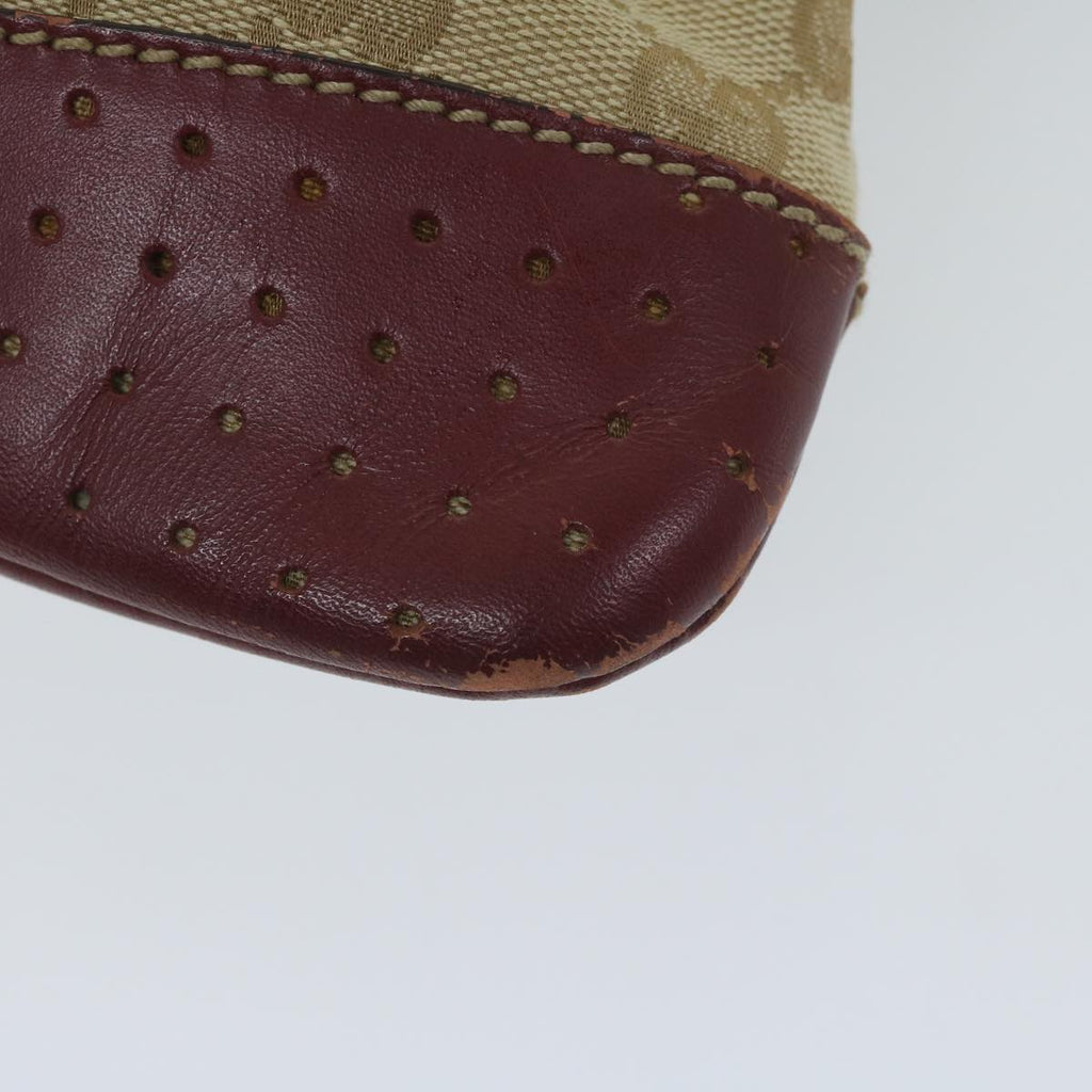 GUCCI GG Canvas Sherry Line Shoulder Bag Beige Red 145857 60140