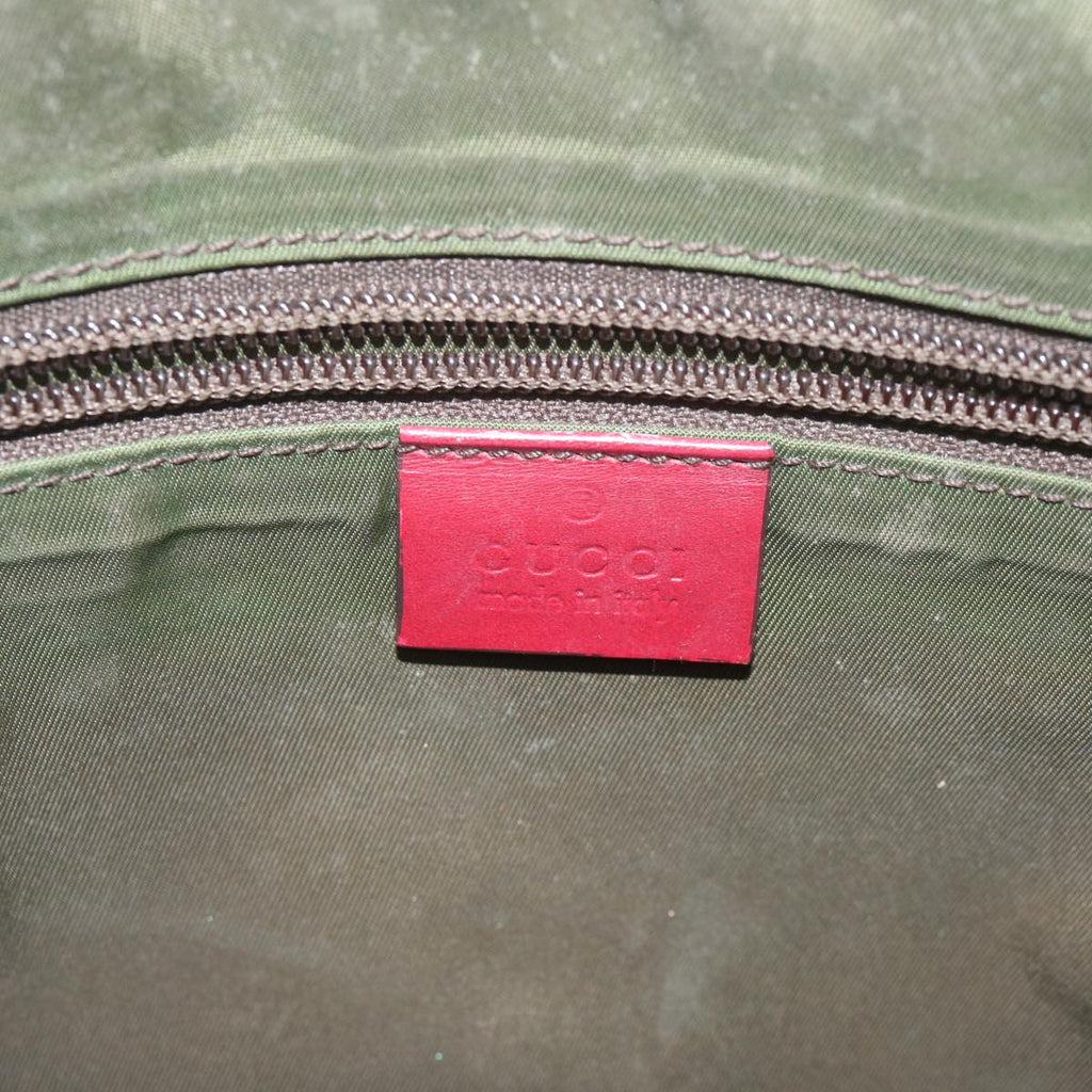 GUCCI GG Canvas Sherry Line Shoulder Bag Beige Red 145857 60140