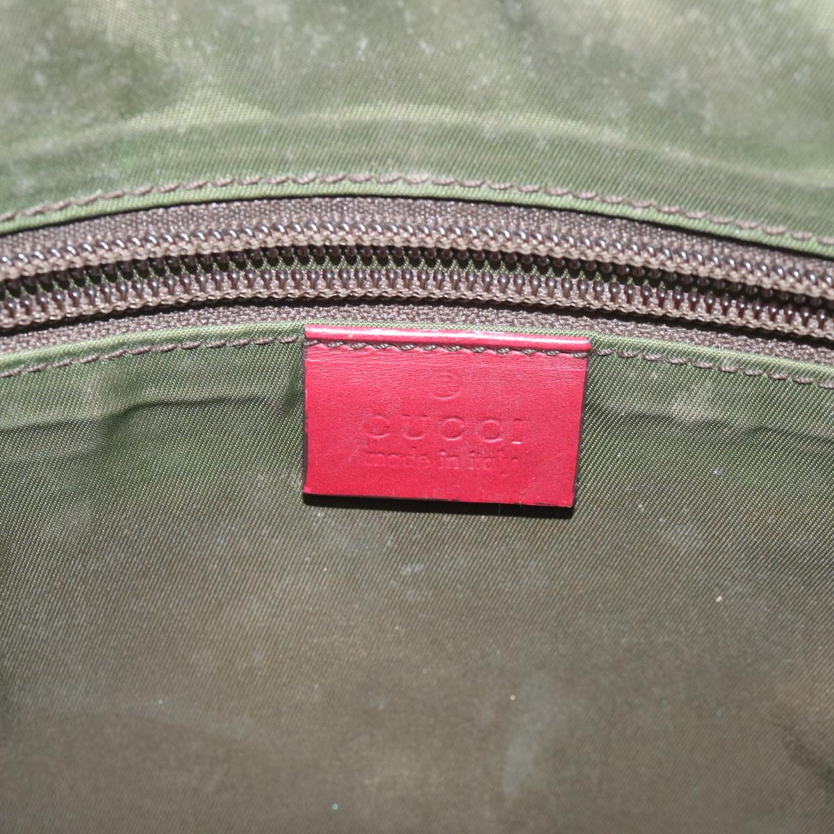 GUCCI GG Canvas Sherry Line Shoulder Bag Beige Red 145857 60140