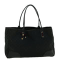 GUCCI GG Canvas Sherry Line Tote Bag Black Red 161719 60141