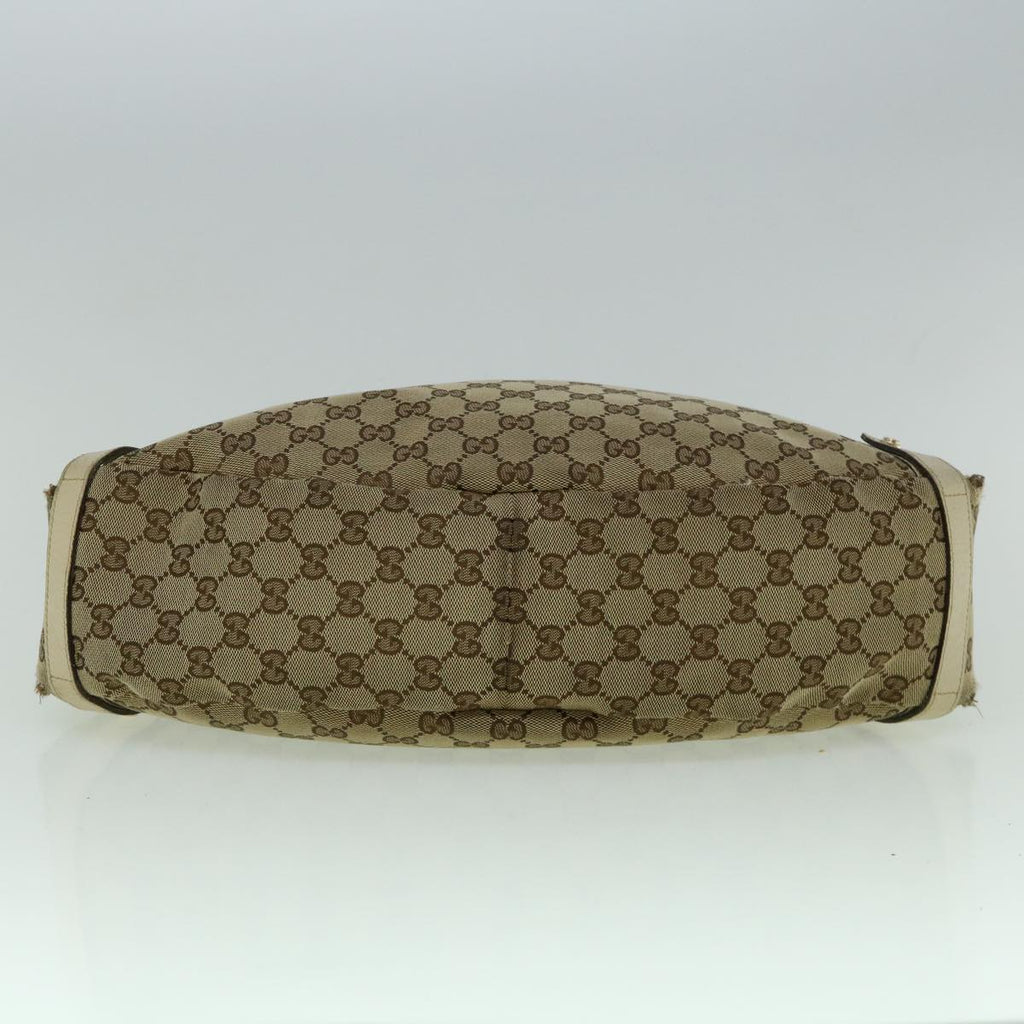GUCCI GG Canvas Tote Bag Beige White 130736 60142