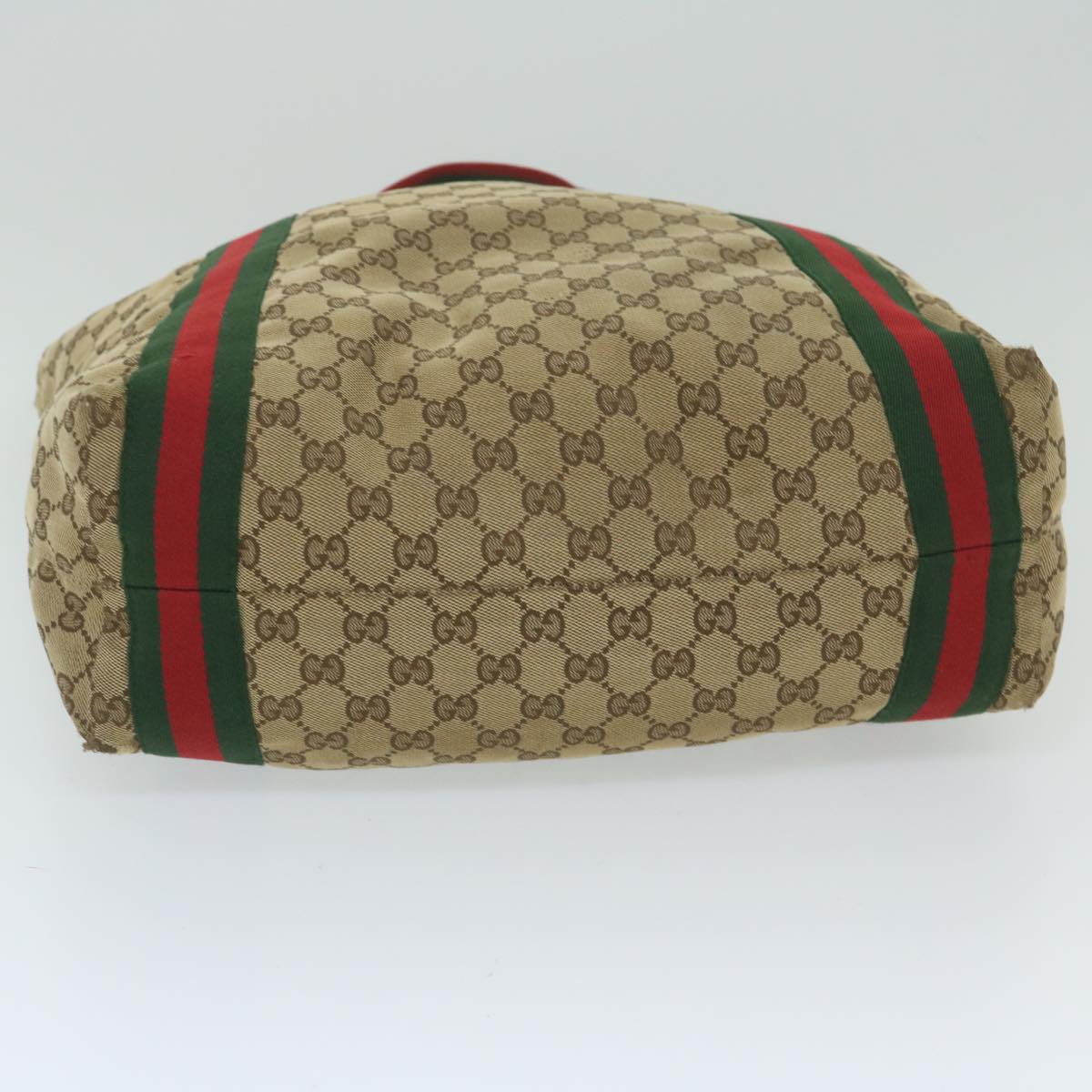 GUCCI GG Canvas Web Sherry Line Tote Bag Beige Red Green 189669 60144