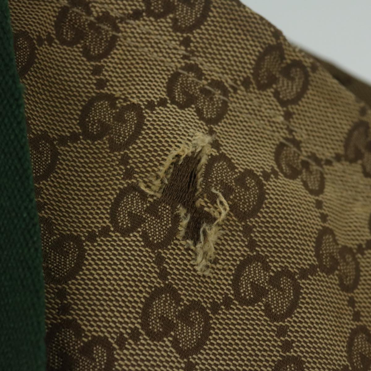 GUCCI GG Canvas Web Sherry Line Tote Bag Beige Red Green 189669 60144