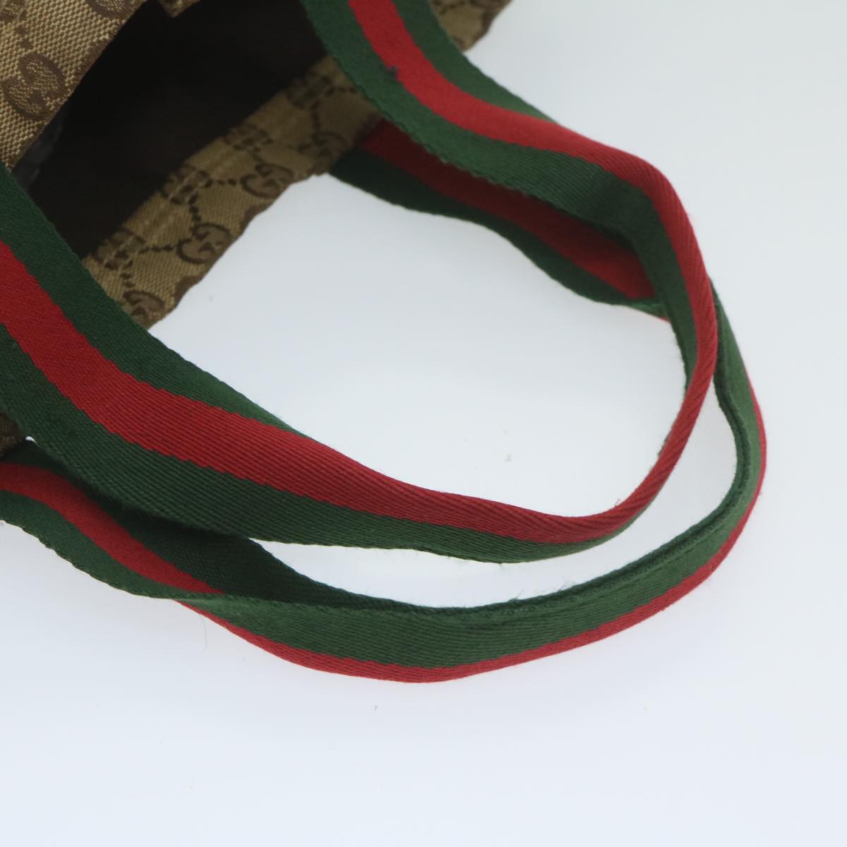 GUCCI GG Canvas Web Sherry Line Tote Bag Beige Red Green 189669 60144