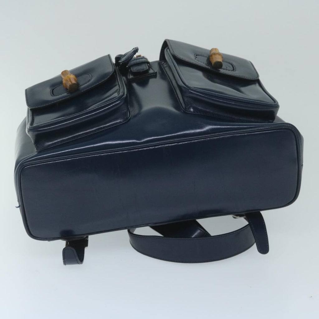 GUCCI Bamboo Backpack Enamel Navy 003 2058 0016 5 60145