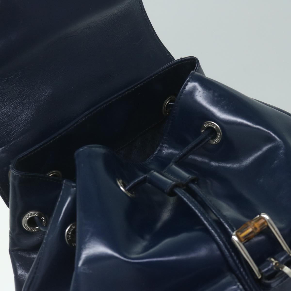 GUCCI Bamboo Backpack Enamel Navy 003 2058 0016 5 60145
