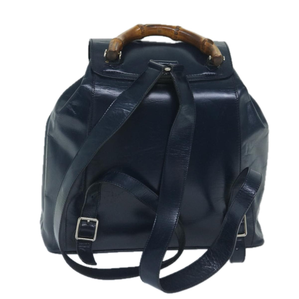 GUCCI Bamboo Backpack Enamel Navy 003 2058 0016 5 60145