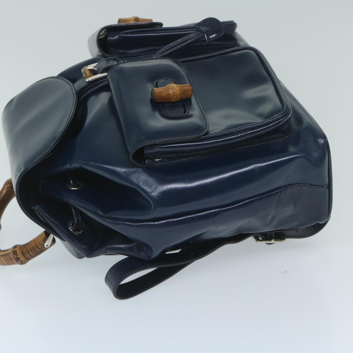 GUCCI Bamboo Backpack Enamel Navy 003 2058 0016 5 60145