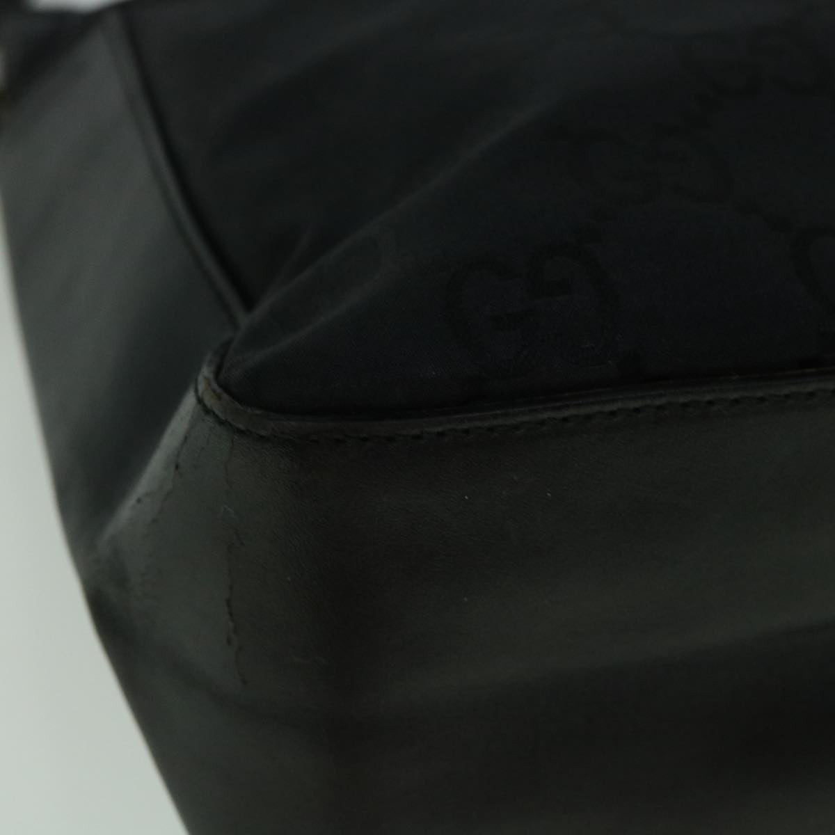 GUCCI GG Canvas Shoulder Bag Nylon Black 60150