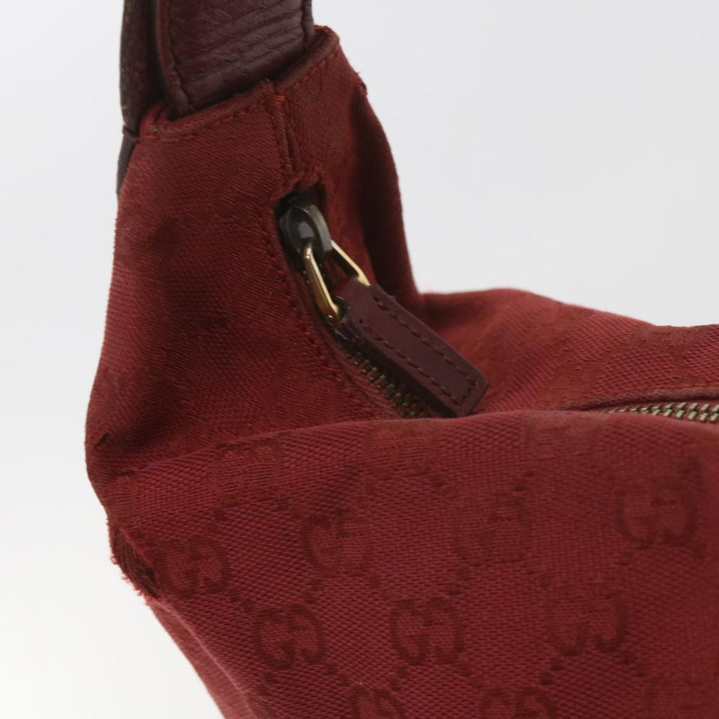 GUCCI GG Canvas Shoulder Bag Red 115867 60152