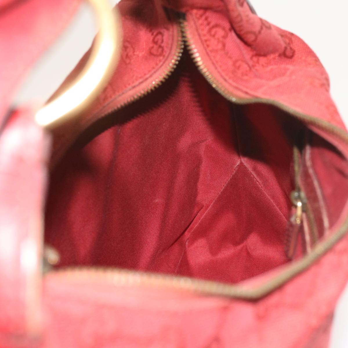 GUCCI GG Canvas Shoulder Bag Red 115867 60152