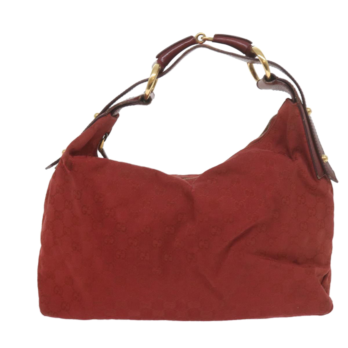 GUCCI GG Canvas Shoulder Bag Red 115867 60152