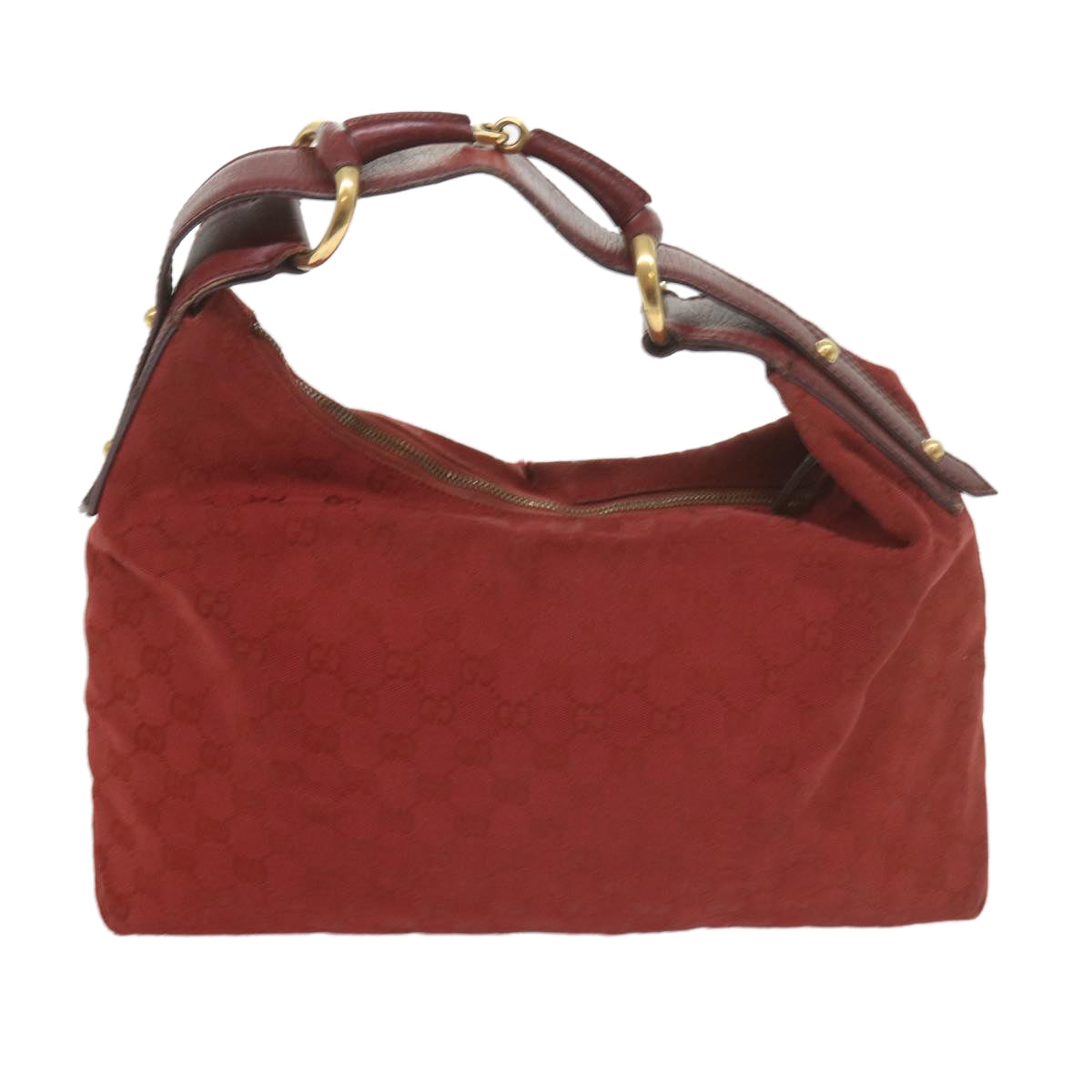 GUCCI GG Canvas Shoulder Bag Red 115867 60152