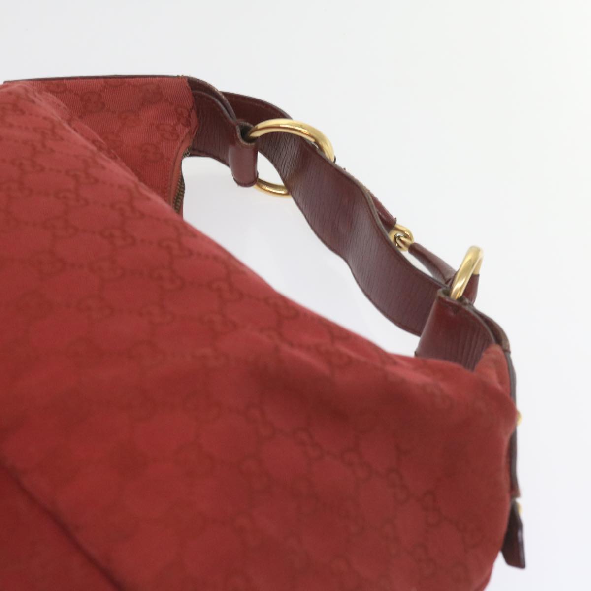 GUCCI GG Canvas Shoulder Bag Red 115867 60152