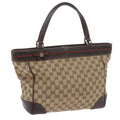 GUCCI GG Canvas Web Sherry Line Tote Bag Red Beige Green 257061 60154