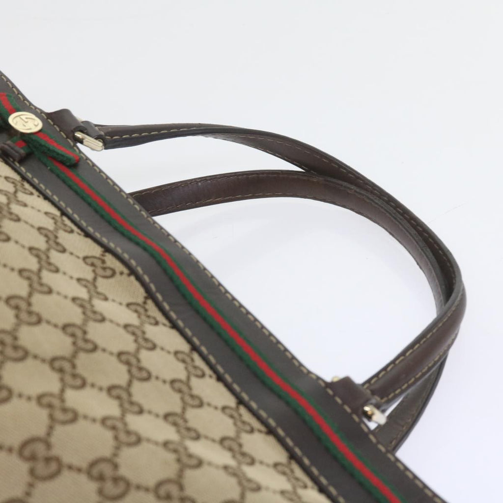 GUCCI GG Canvas Web Sherry Line Tote Bag Red Beige Green 257061 60154