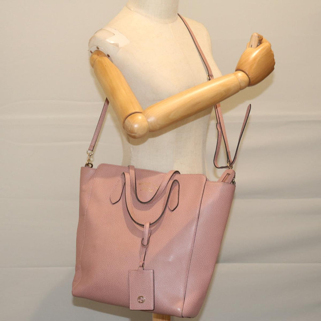 GUCCI Tote Bag Leather Pink 368824 60159