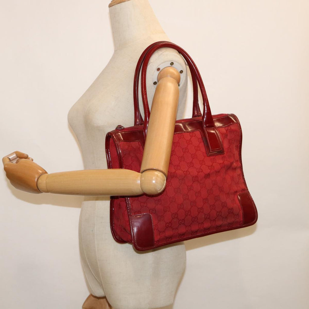 GUCCI GG Canvas Tote Bag Red 60258