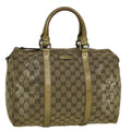 GUCCI GG Crystal Canvas Hand Bag Beige Gold 193603 60260