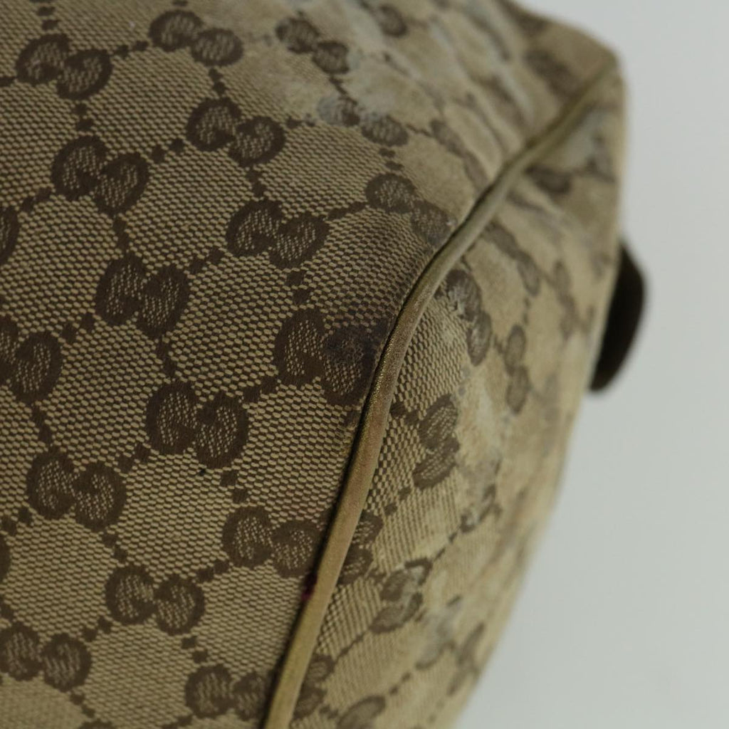GUCCI GG Crystal Canvas Hand Bag Beige Gold 193603 60260