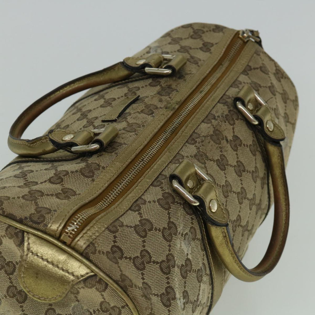 GUCCI GG Crystal Canvas Hand Bag Beige Gold 193603 60260