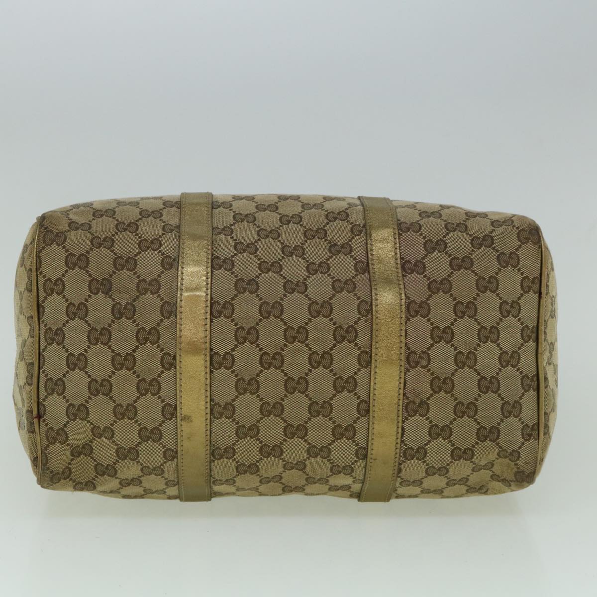 GUCCI GG Crystal Canvas Hand Bag Beige Gold 193603 60260