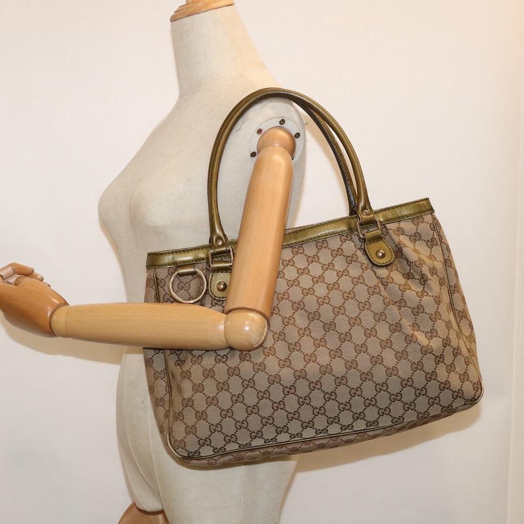 GUCCI GG Canvas Tote Bag Beige 296835 60261