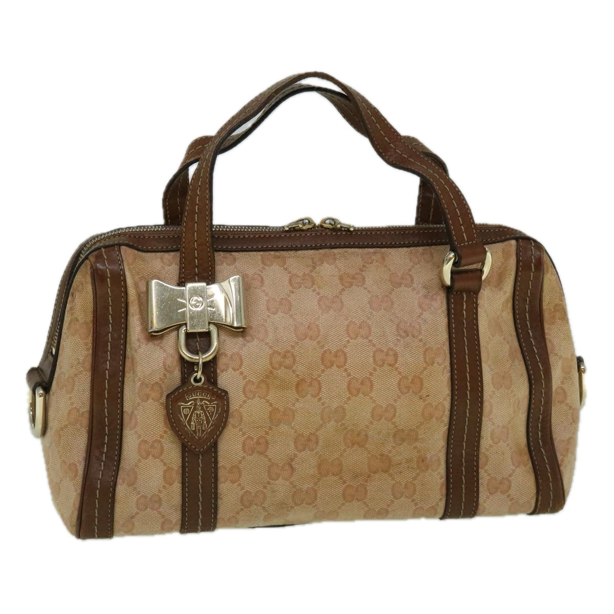GUCCI GG Crystal Canvas Hand Bag Coated Canvas Brown 181487 60263