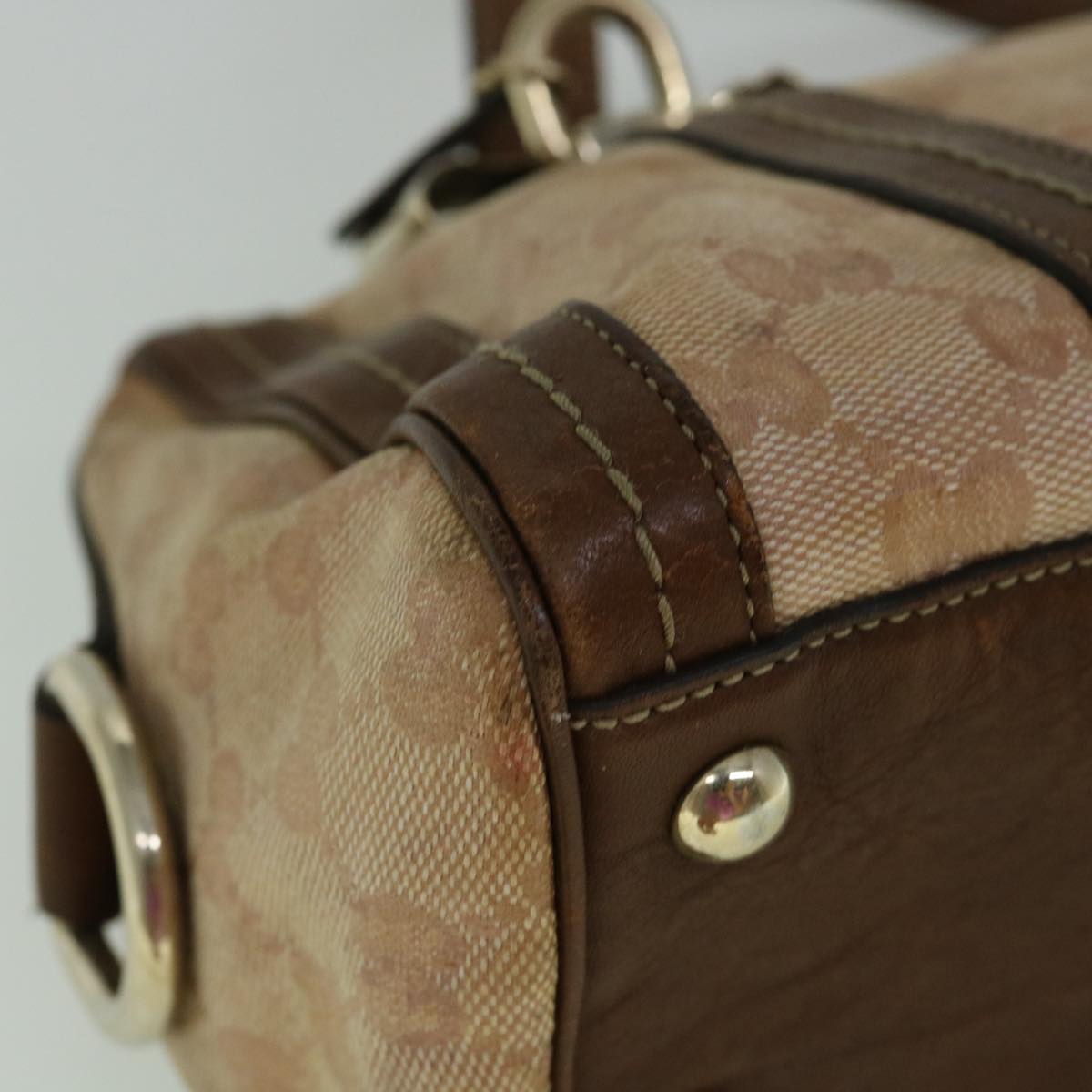 GUCCI GG Crystal Canvas Hand Bag Coated Canvas Brown 181487 60263
