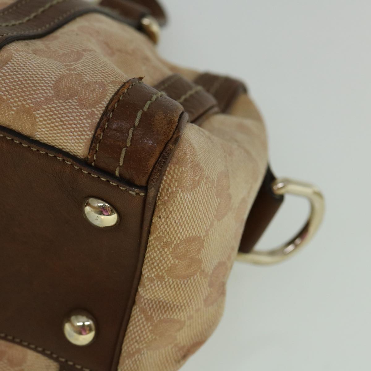 GUCCI GG Crystal Canvas Hand Bag Coated Canvas Brown 181487 60263