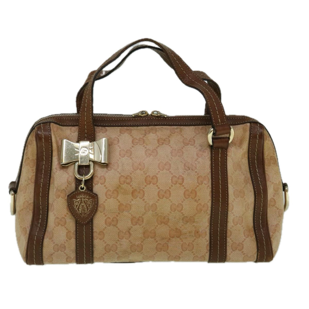 GUCCI GG Crystal Canvas Hand Bag Coated Canvas Brown 181487 60263