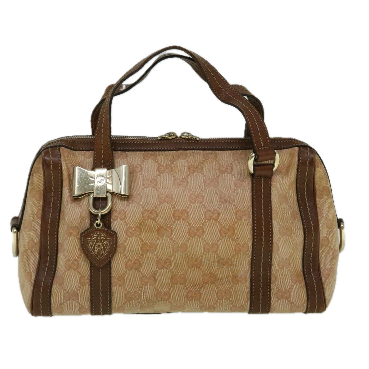 GUCCI GG Crystal Canvas Hand Bag Coated Canvas Brown 181487 60263