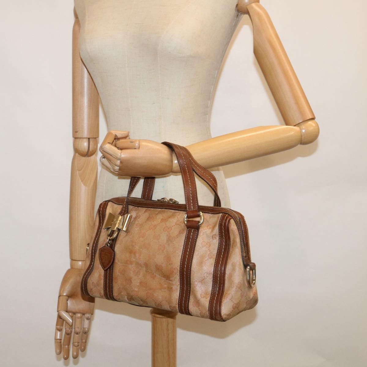 GUCCI GG Crystal Canvas Hand Bag Coated Canvas Brown 181487 60263