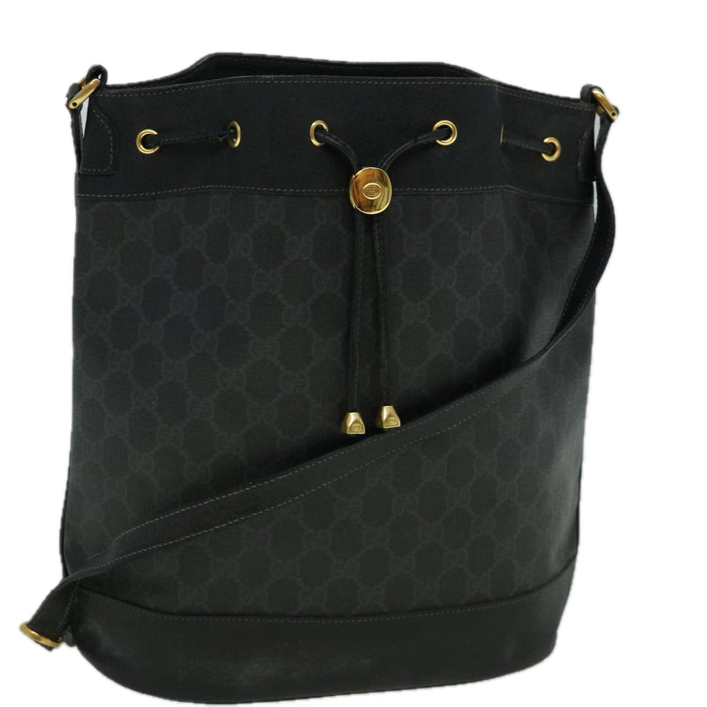 GUCCI GG Canvas Shoulder Bag Coated Canvas Black 60266