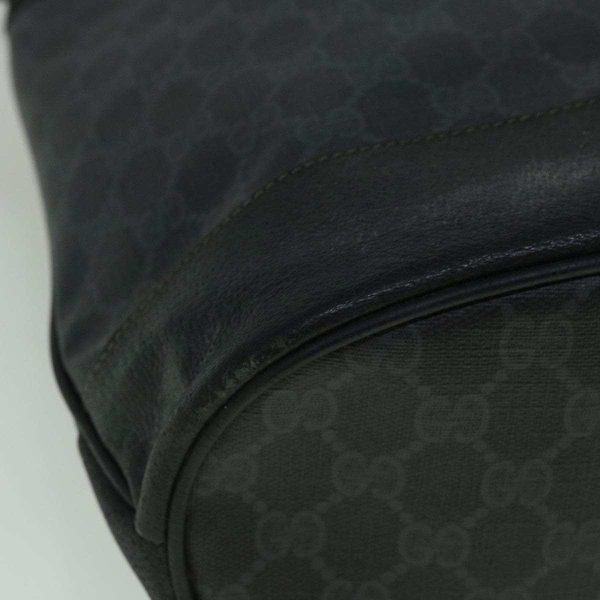 GUCCI GG Canvas Shoulder Bag Coated Canvas Black 60266