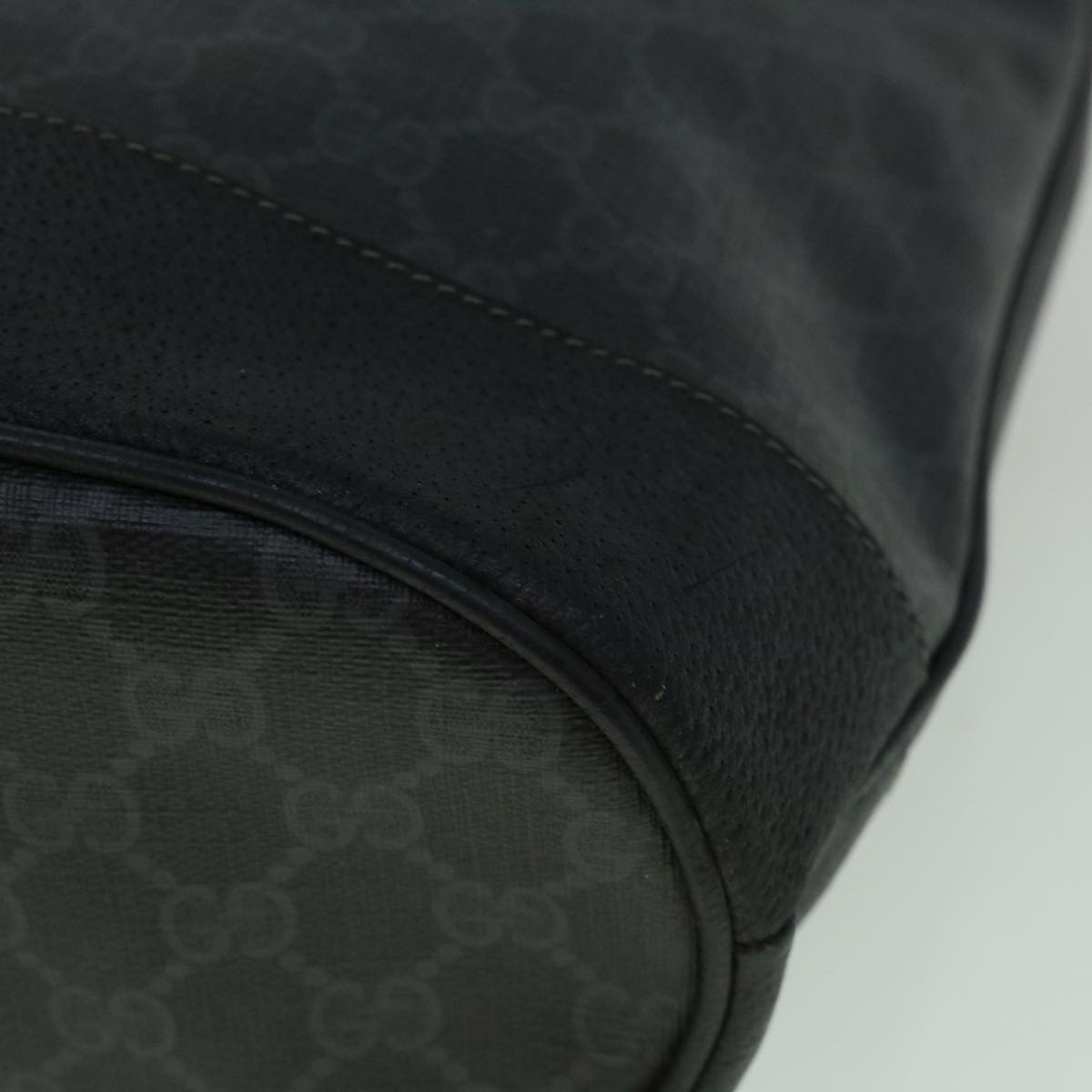 GUCCI GG Canvas Shoulder Bag Coated Canvas Black 60266