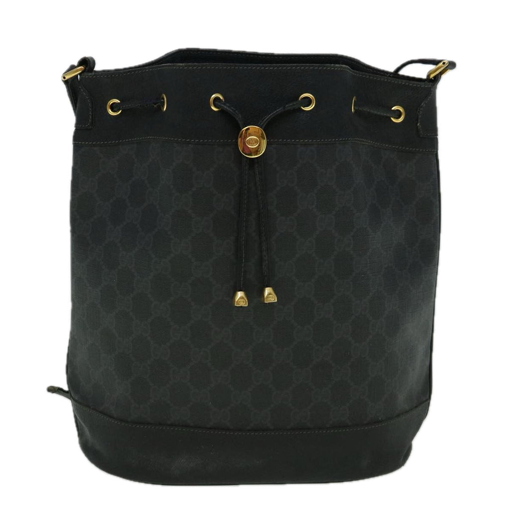 GUCCI GG Canvas Shoulder Bag Coated Canvas Black 60266