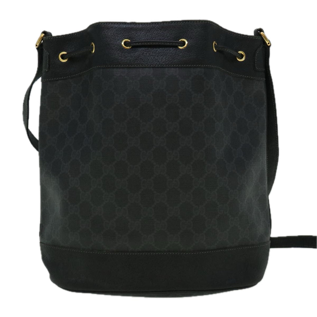 GUCCI GG Canvas Shoulder Bag Coated Canvas Black 60266