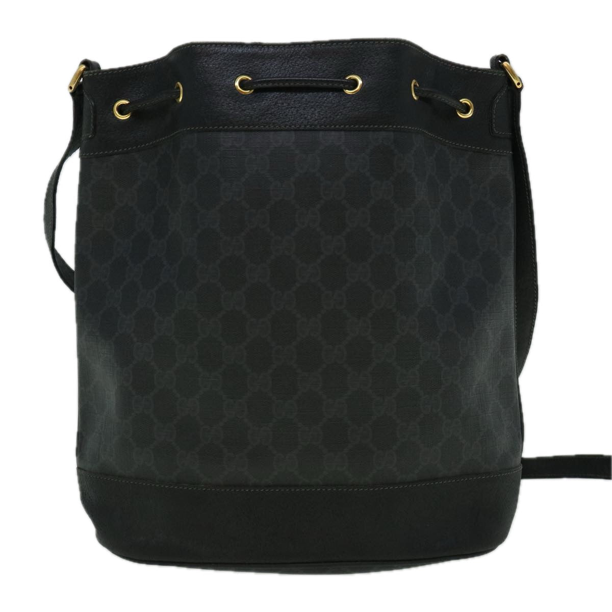 GUCCI GG Canvas Shoulder Bag Coated Canvas Black 60266