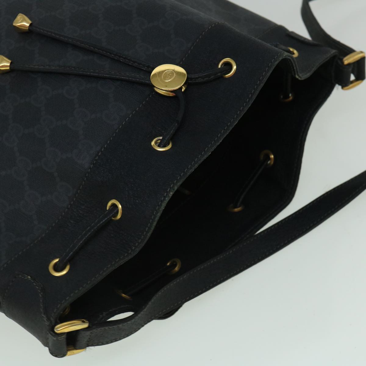 GUCCI GG Canvas Shoulder Bag Coated Canvas Black 60266
