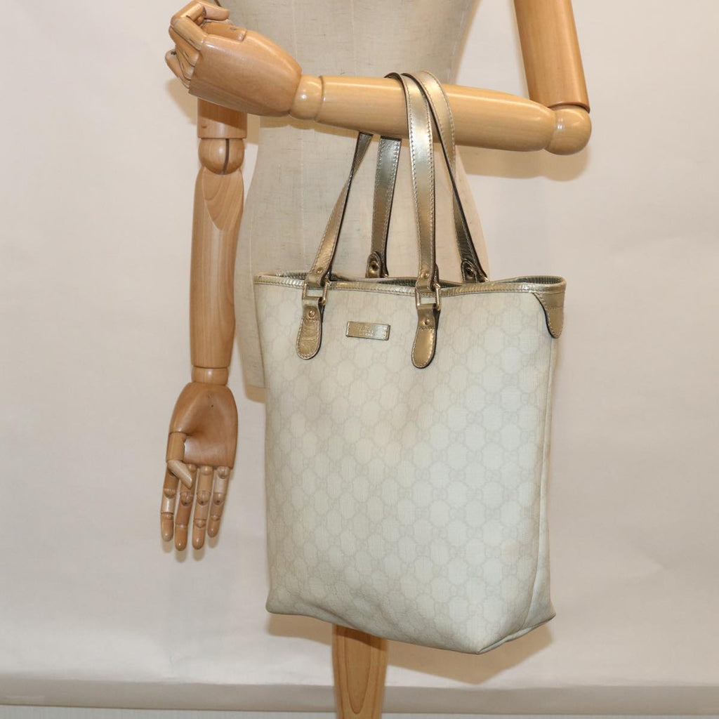 GUCCI GG Canvas Tote Bag PVC White 189896 60267
