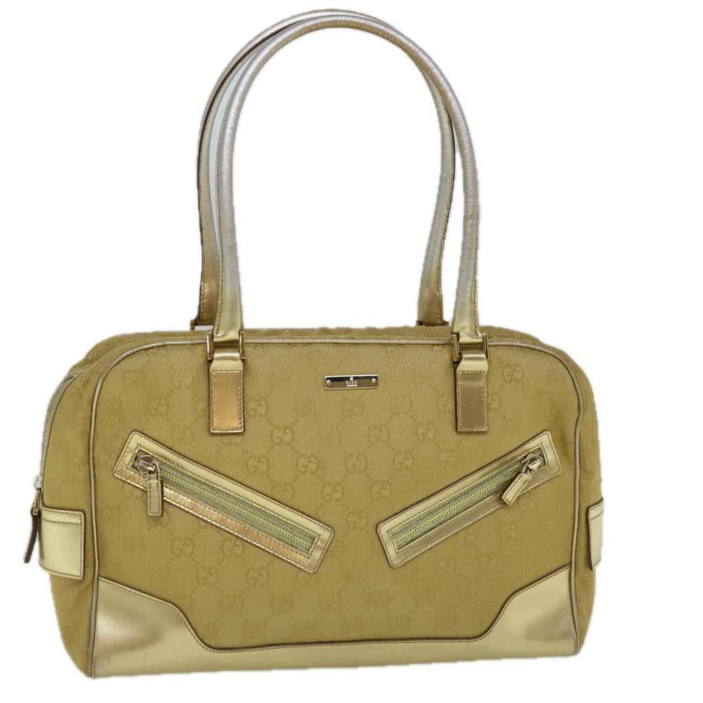 GUCCI GG Canvas Hand Bag Gold 002 1115 002058 60269