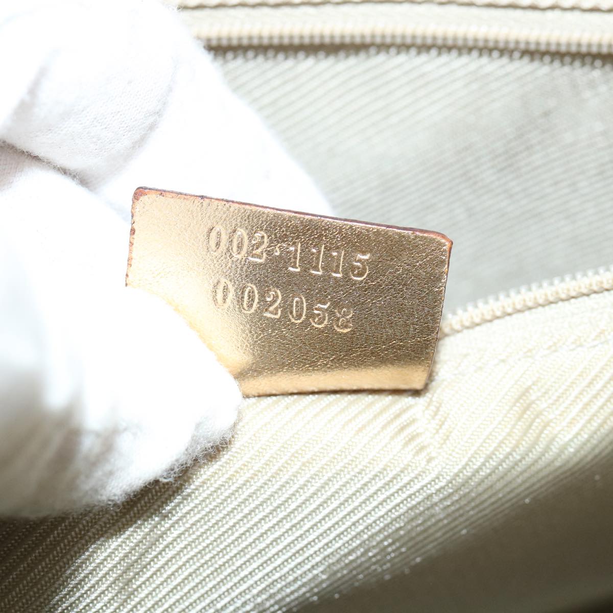 GUCCI GG Canvas Hand Bag Gold 002 1115 002058 60269