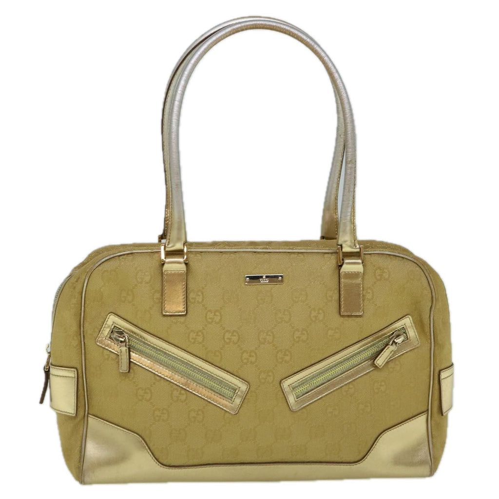 GUCCI GG Canvas Hand Bag Gold 002 1115 002058 60269
