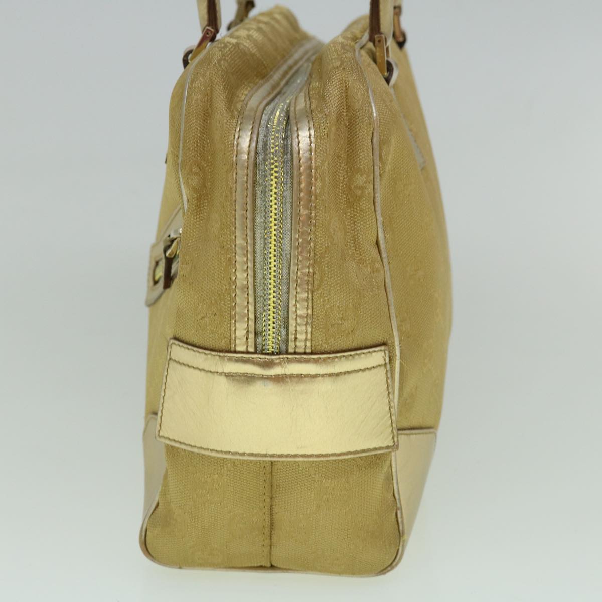 GUCCI GG Canvas Hand Bag Gold 002 1115 002058 60269